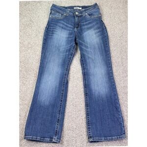 Lee Slender Secret Jeans Womens 12S Blue Bootcut Lower Waist Flap Pocket Denim